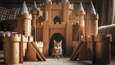 cat in a castle